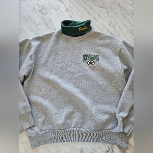 VTG Green Bay Packers NFL Crewneck Sweatshirt Medium Turtle Neck Sz LARGE